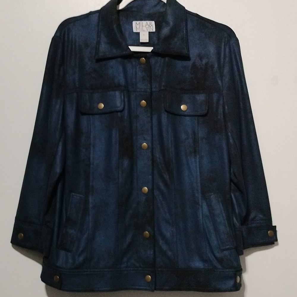 Mila & Milan button down long sleeve top size L